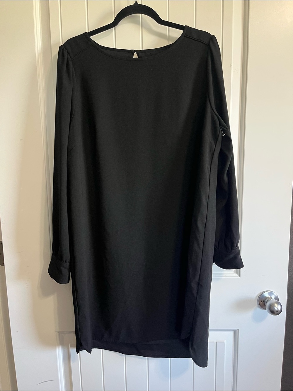 J.Crew Long-Sleeve Shift Dress Everyday Crepe Sz 14 Capsule Minimalist Essential